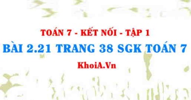 Bài 2.21 trang 38 SGK Toán 7 tập 1 Kết nối tri thức